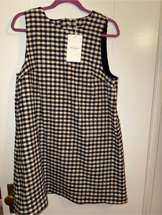 Sezane Dresses & Skirts - Sezane Black and Cream Gingham Dress with Tag
